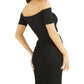 GUESS Women's France Ribbed Off The Shoulder Top Black Size X-Large