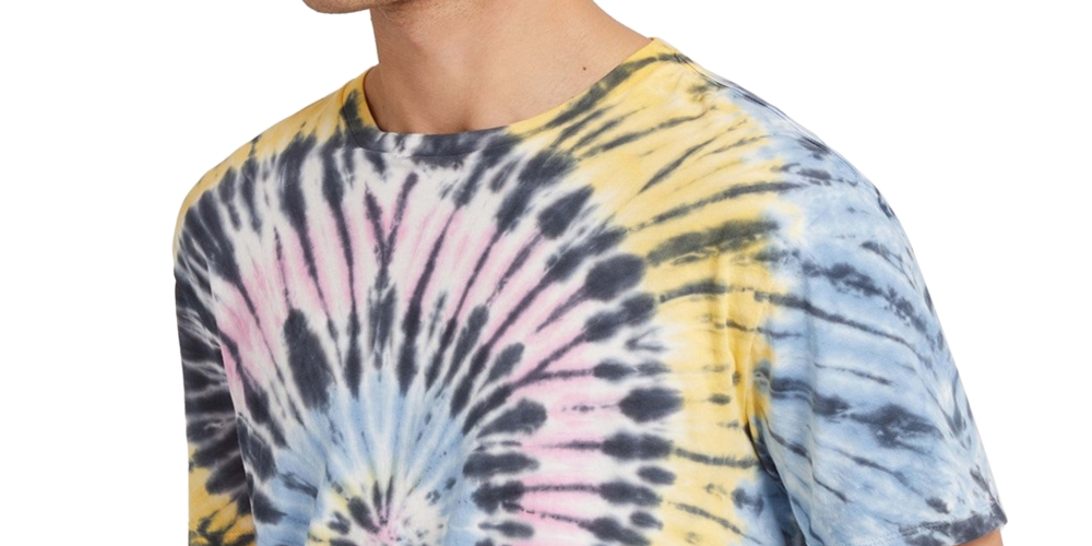 GUESS Men's Lemon Mist Tie Dye T-Shirt Blue Size XX-Large