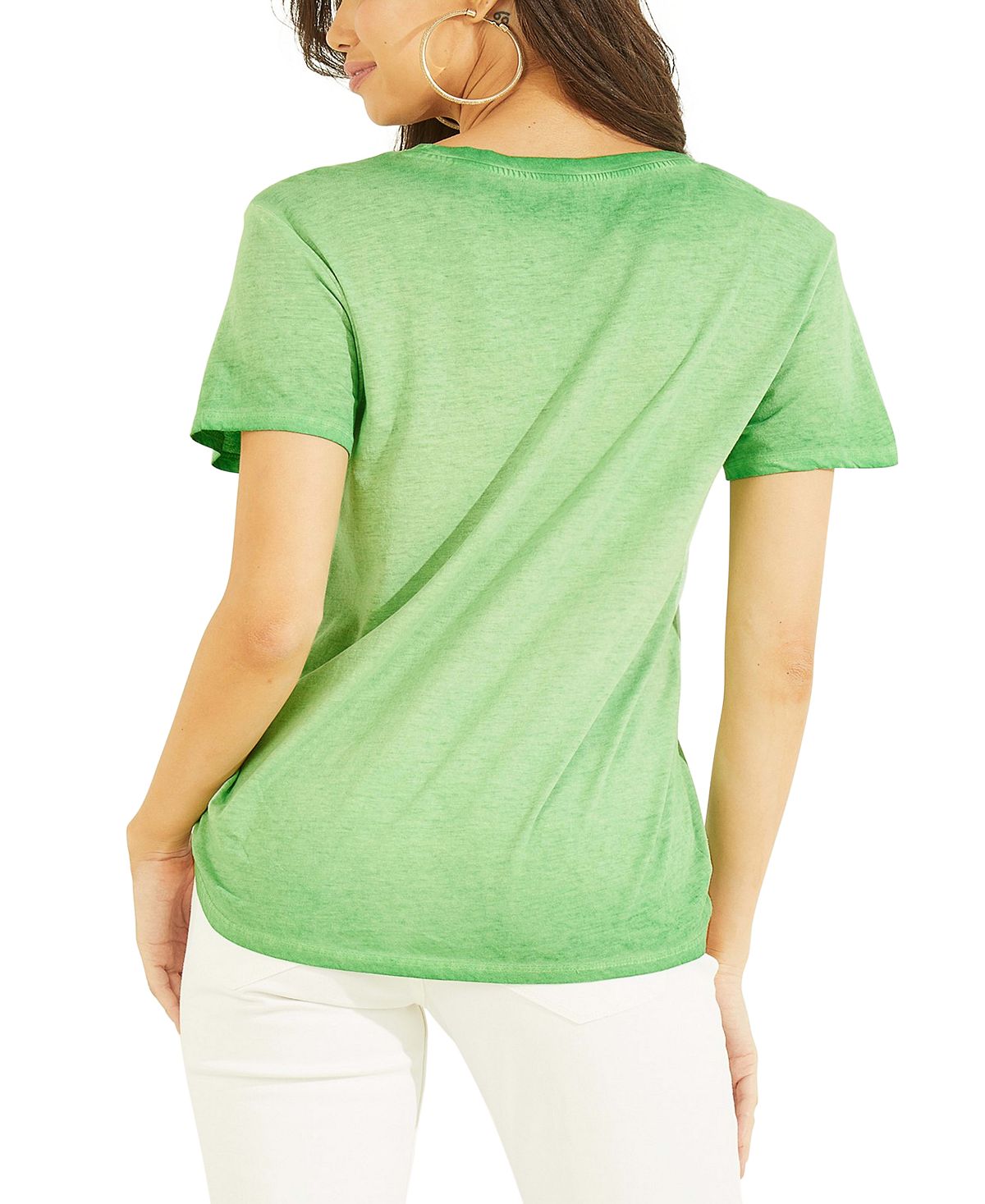 GUESS Women's Desert Tiger Graphic Print T-Shirt Green Size X-Large