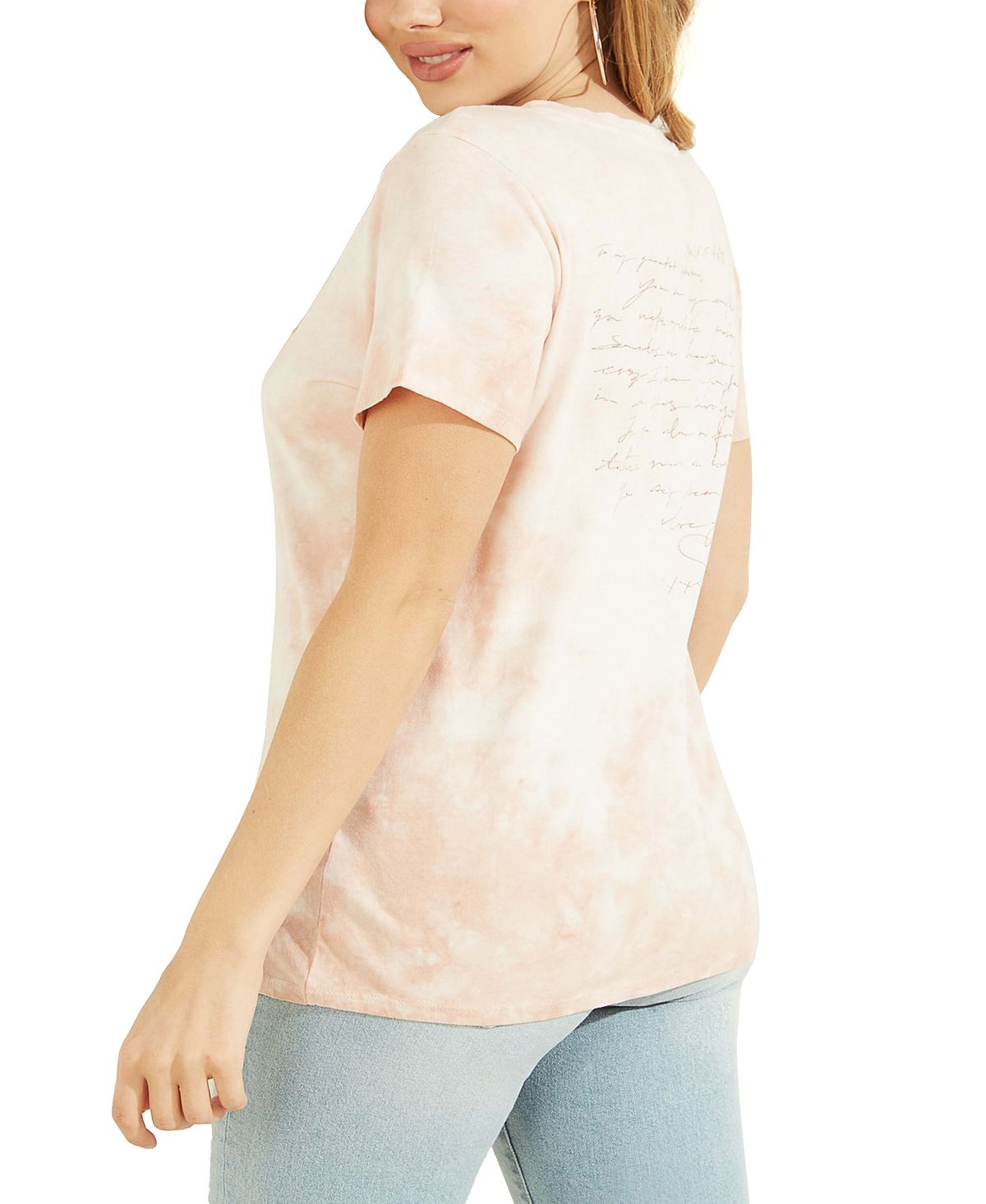 GUESS Women's Cotton Stargazing Easy Tee Beige Size Large