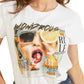 GUESS Women's Embellished Graphic Print Cotton T-Shirt White Size X-Small