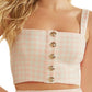 GUESS Women's Bella Tweed Top Pink Size Medium