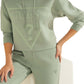 GUESS Women's Alisa Cropped Hoodie Green Size Medium