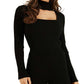 GUESS Women's Colette Rib Knit Cutout Turtleneck Sweater Black Size Medium