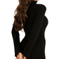 GUESS Women's Colette Rib Knit Cutout Turtleneck Sweater Black Size Medium