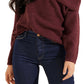 GUESS Women's Gerri Ribbed Off The Shoulder Sweater Red Size X-Large