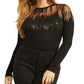 GUESS Women's Claudine Glitter Rhinestone Rib Sweater Black Size Small