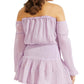 GUESS Women's Debby Off The Shoulder Mini Dress Purple Size Large