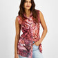 GUESS Women's Clouis Sleeveless Shirt Pink Size Large