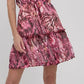 GUESS Women's Rosa Floral Print Flutter Sleeve Dress Pink Size Large