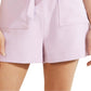 GUESS Women's Valentina Belted Shorts Purple Size Medium