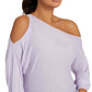 GUESS Women's Audrey One Shoulder Sweater Purple Size Medium