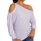 GUESS Women's Audrey One Shoulder Sweater Purple Size Medium