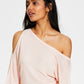 GUESS Women's Audrey One Shoulder Sweater Pink Size Small