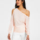 GUESS Women's Audrey One Shoulder Sweater Pink Size Small