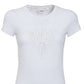 GUESS Women's Eyelet Logo T-Shirt White Size X-Large