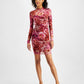 GUESS Women's Jemma Printed Mini Dress Pink Size Medium