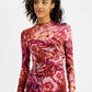 GUESS Women's Jemma Printed Mini Dress Pink Size Medium