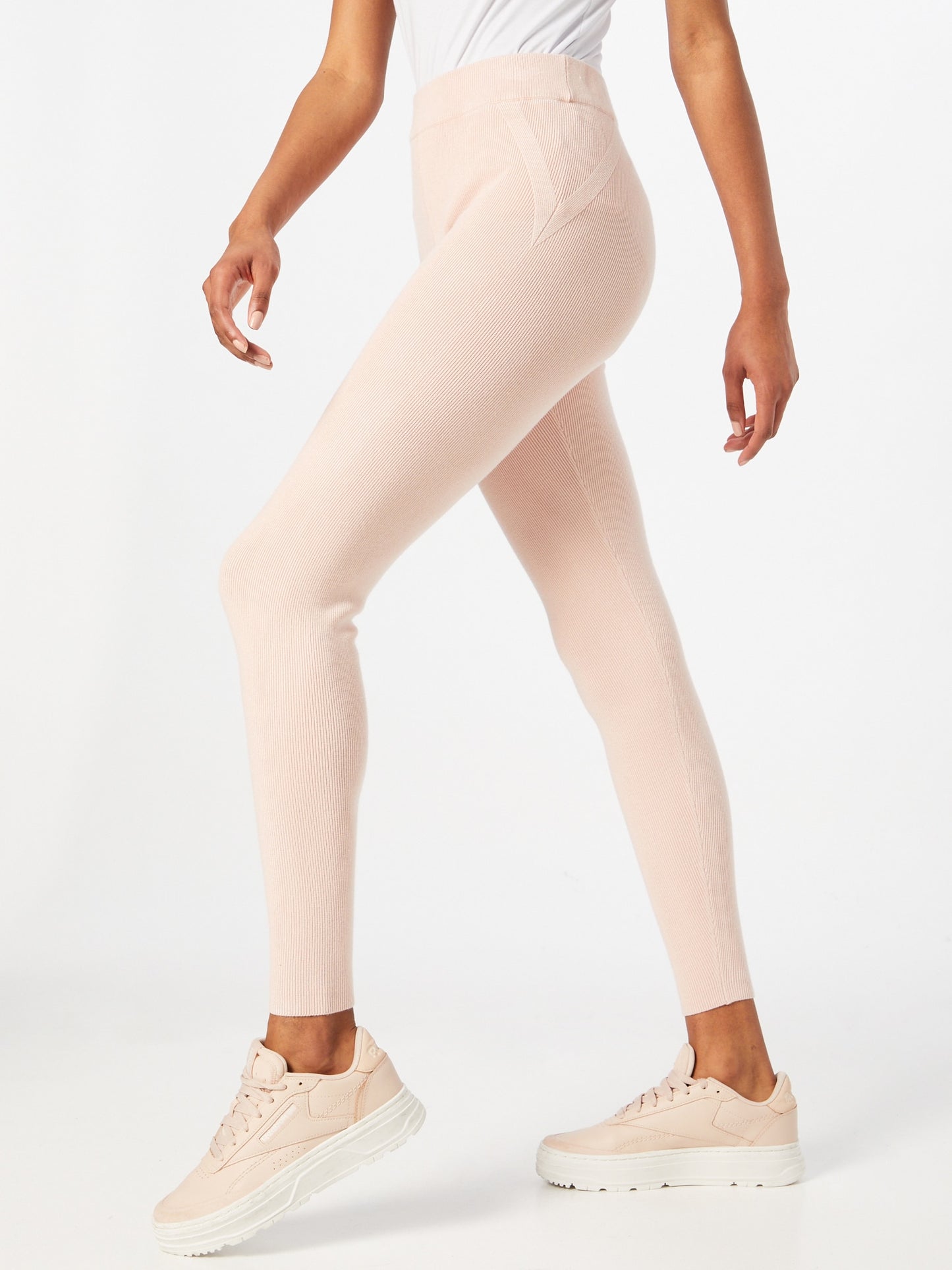 GUESS Women's Essential Sacha Ribbed Sweater Leggings Pink Size Medium