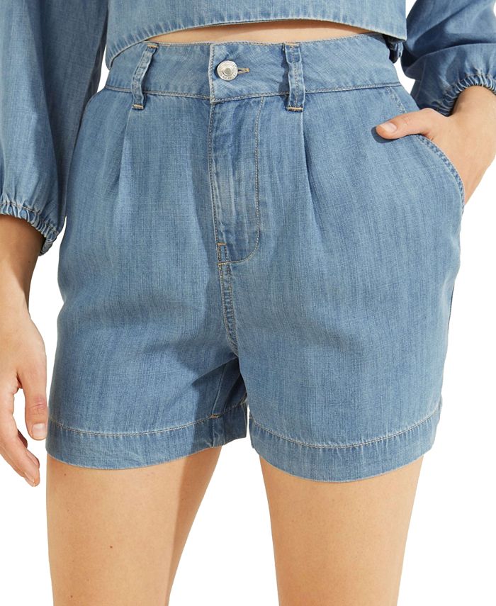 GUESS Women's Nenita Denim Shorts Blue Size 27