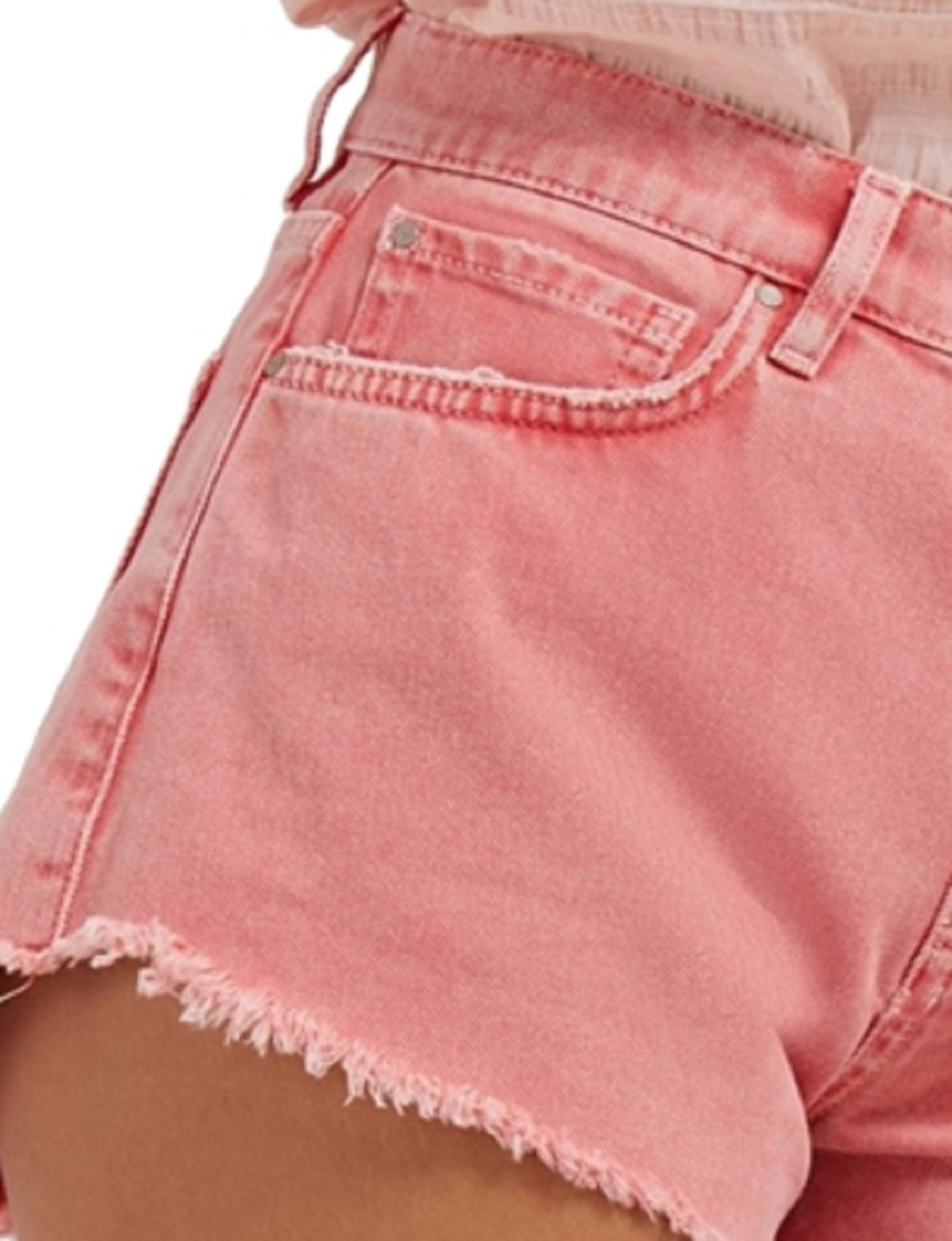 GUESS Women's Manila Frayed Denim Shorts Red Size 27