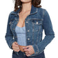 GUESS Women's Sexy Denim Trucker Jacket Blue Size Large