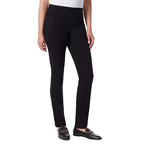 Gloria Vanderbilt Women's Amanda Pull on Tapered Jeans Black Size 12
