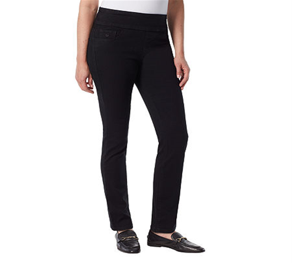 Gloria Vanderbilt Women's Amanda Pull on Tapered Jeans Black Size 12