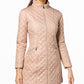 Via Spiga Women's Hooded Quilted Coat Pink Size Medium