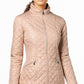 Via Spiga Women's Hooded Quilted Coat Pink Size Medium
