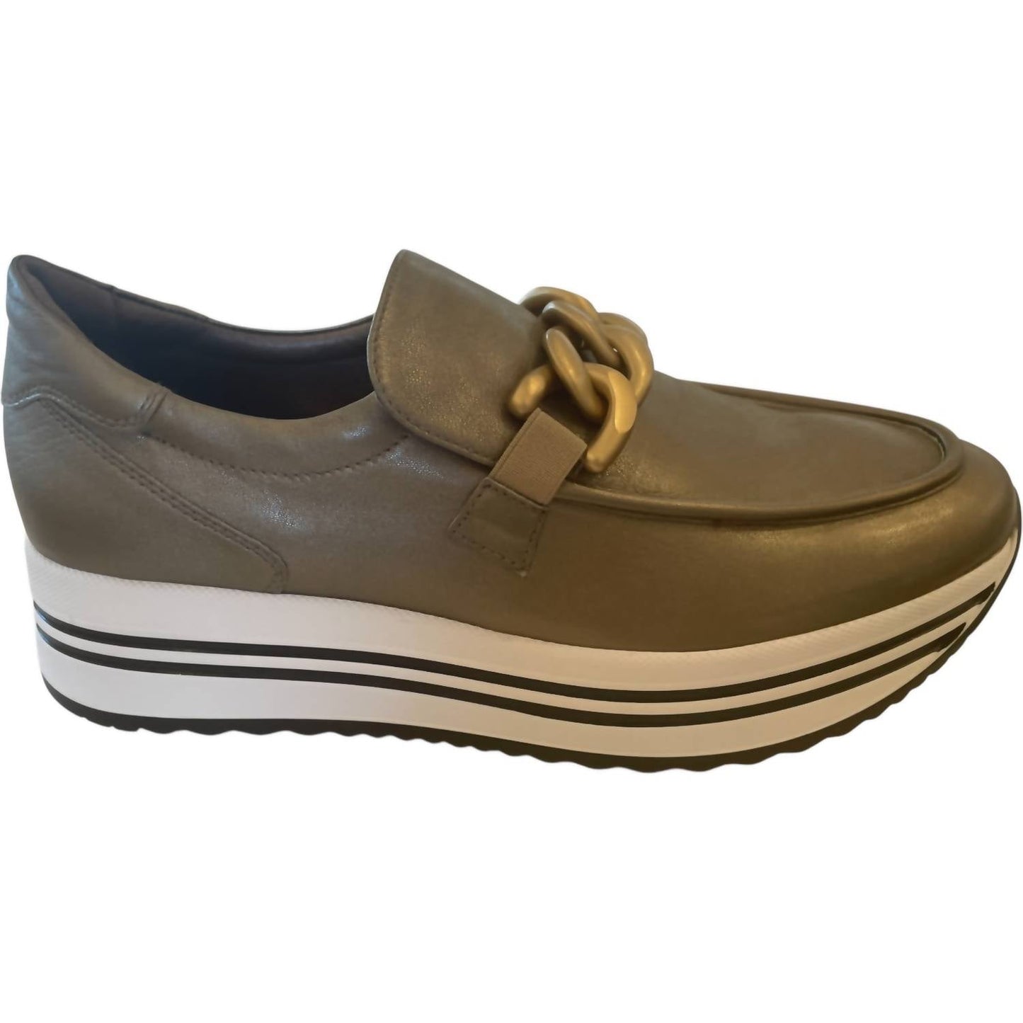 Nerogiardini - Women's Metallic Chain Slip-on Flatform Sneakers