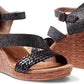 TOMS Women's Clarissa Wedges Black/Metallic Linen