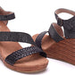 TOMS Women's Clarissa Wedges Black/Metallic Linen