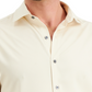 Alfani Men's Slim Fit 4 Way Stretch Geo Print Dress Shirt Beige Size 32X33