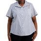 Karen Scott Women's Striped Shirt Blue Size 3X