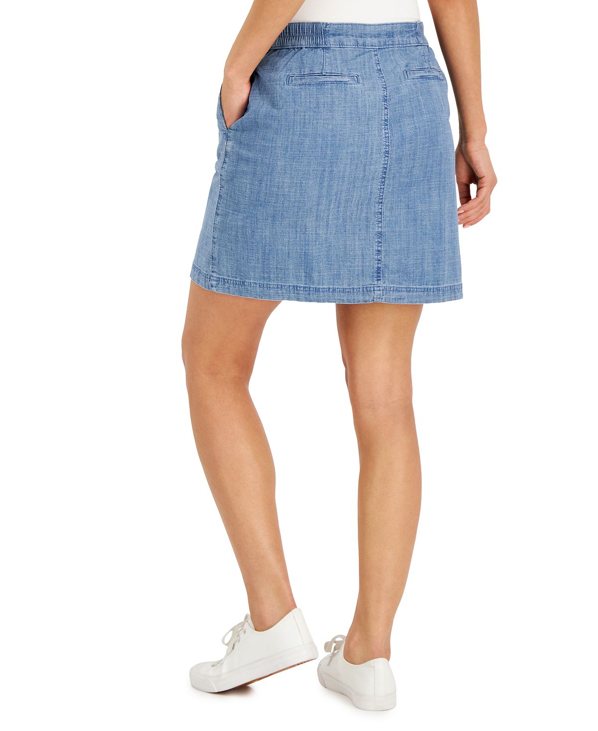 Karen Scott Women's Chambray Skort Blue Size 14 Petite