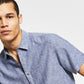 INC International Concepts Men's Regular Fit Linen Shirt Blue Size Small