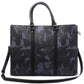 INC International Concepts Men's Faux Leather Camouflage Briefcase Blue Size Regular