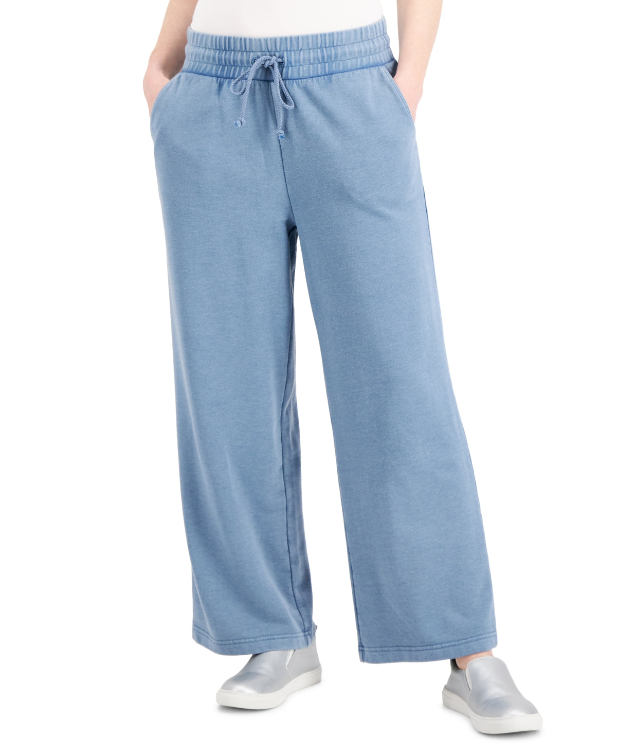 Style & Co Women's Wide Leg Sweatpants Blue Size Medium