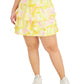 ID Ideology Women's Whirl Print Flounce Skort Yellow Size 3X