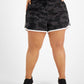 ID Ideology Women's Camp Print Running Shorts Black Size 2X