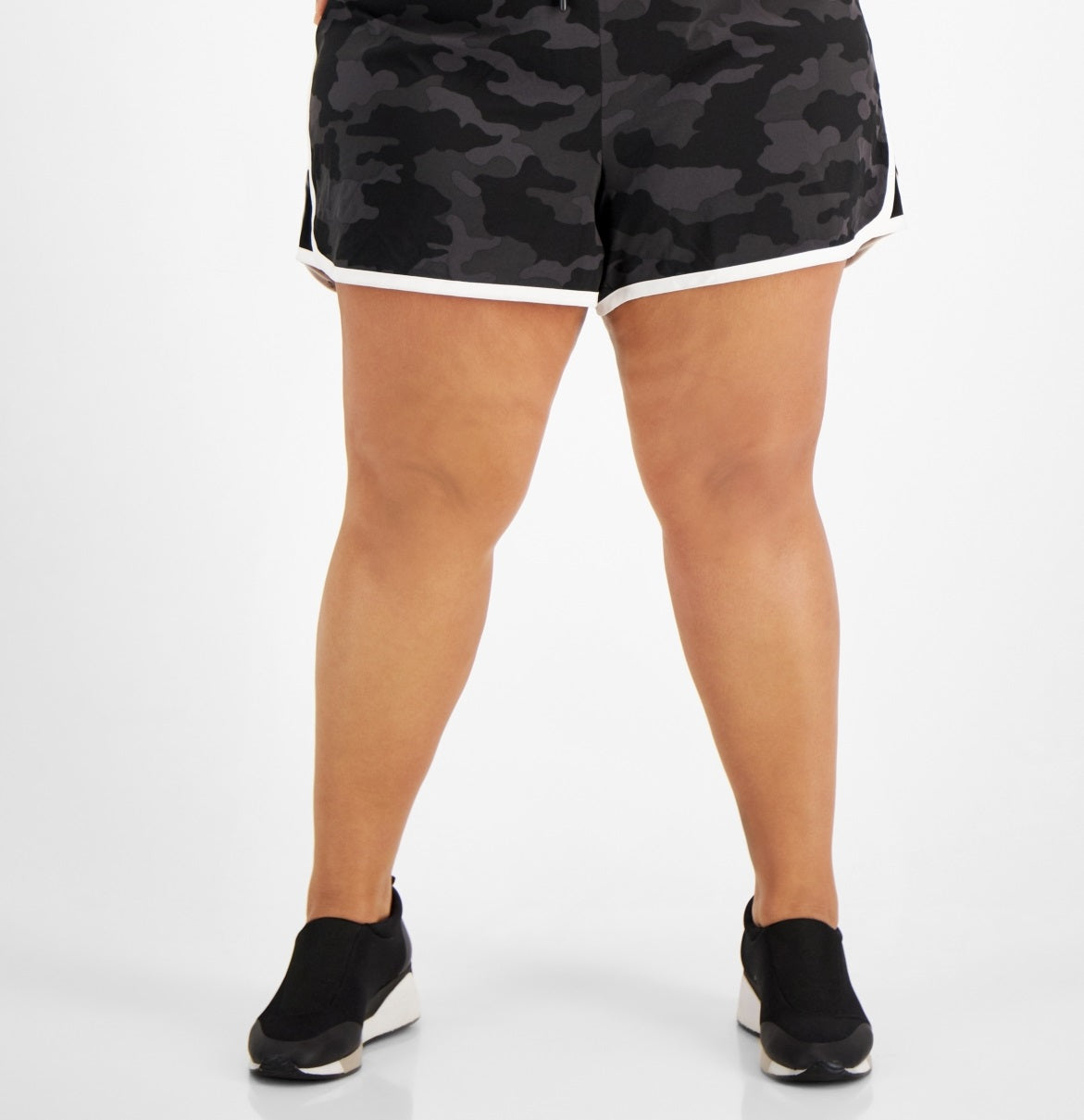 ID Ideology Women's Camp Print Running Shorts Black Size 2X