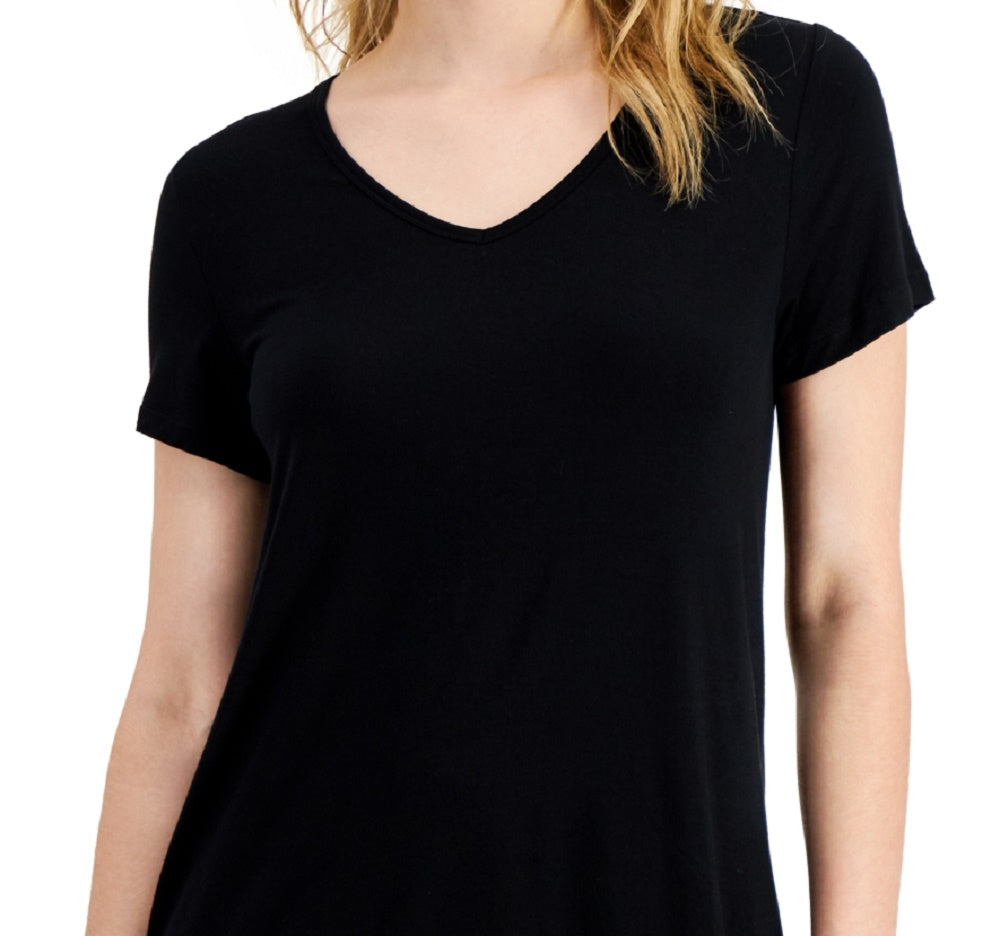 ID Ideology Women's V Neck T-Shirt Black Size Small