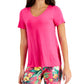 ID Ideology Women's V Neck T-Shirt Pink Size Small