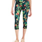 ID Ideology Women's Tropical Side Pocket Cropped Leggings Black Size Large