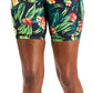 ID Ideology Women's Compression Tropical Print 7 Bike Shorts Black Size Large