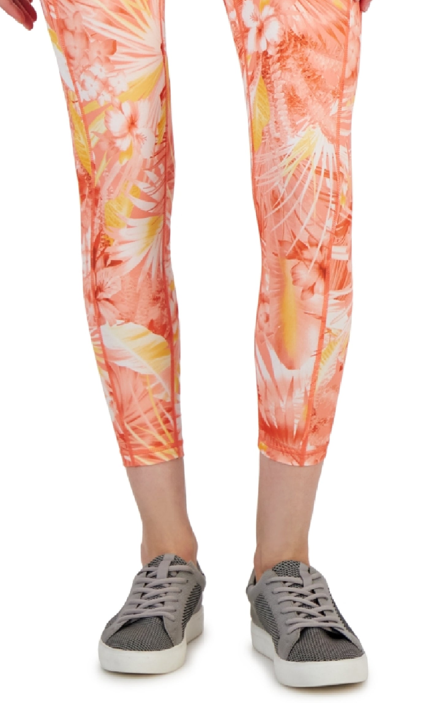 ID Ideology Women's Compression Printed Side Pocket 7/8 Leggings Orange Size Petite Small