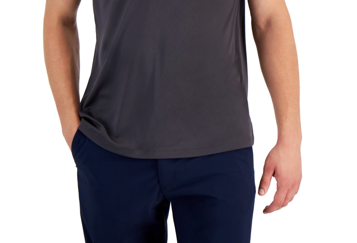ID Ideology Men's Interlock Performance Polo Shirt Gray Size Medium