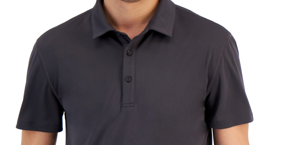 ID Ideology Men's Interlock Performance Polo Shirt Gray Size Medium