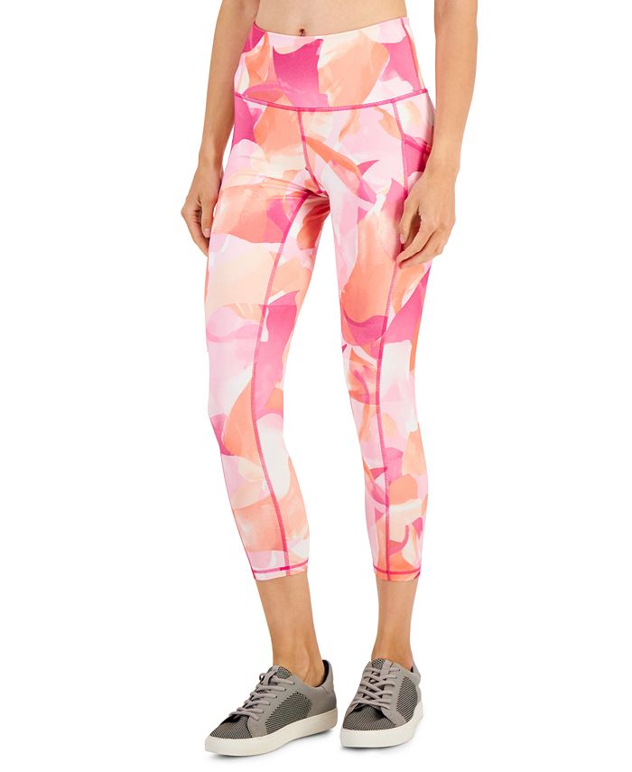 ID Ideology Women's Compression Petal Side Pocket 7/8 Leggings Pink Size Small